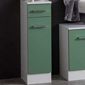 Badezimmerschrank Ricca 25cm 1 Tür und 1 Schublade - weiß/grün