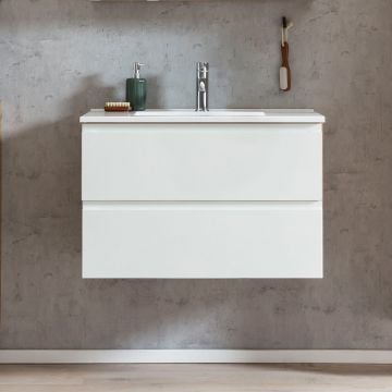 Waschtischunterschrank Varese | 80 x 47 x 56 cm | Wotan Oak / Design weiß