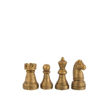 Schachstück poly antik gold small 4 sortiert