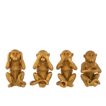 Die vier weisen Affen nichts sehen, nichts hören, nichts sagen, Smartphone - Gold