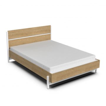 Doppelbett Craft | 204,6 x 151,2 x 90,3 cm | Braun-weiß