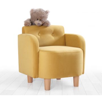 Fluffe Kid's Wing Chair | 100% Baumwolle | Gelb