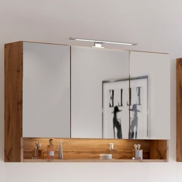 Spiegelschrank Sefa 100cm 3 Türen - Eiche wotan 