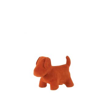 Hund deko matt velours orange small