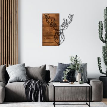 Wallity Dekoratives Wandaccessoire aus Holz | 100% Metall | Schwarznuss