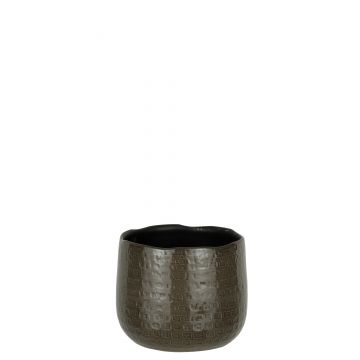 Übertopf muster keramik dunkel grau medium