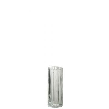 Vase zylinder linien glas transparent small