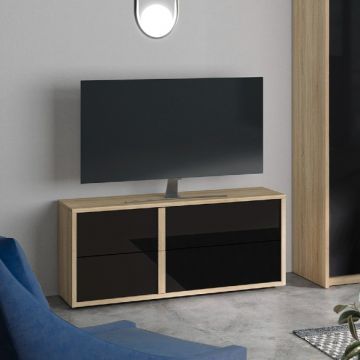 TV-Möbel Alto 119cm, 2 Schubladen - Eiche/schwarz