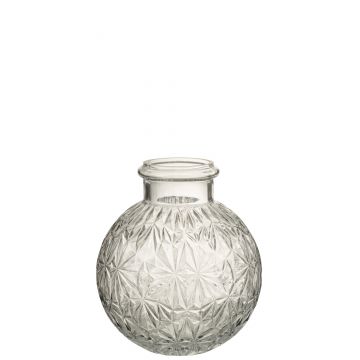 Vase kugel geschliffen glas transparent small