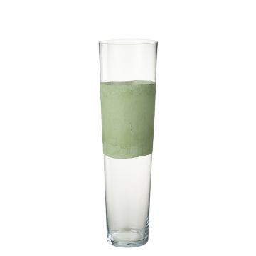 Vase delph glas transparent/grün large