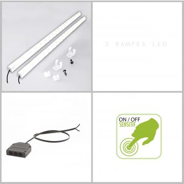 LED-Lampe Paxton für Doppelbett - Eiche grau