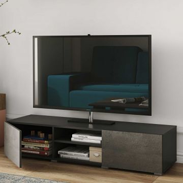 Podium TV-Möbel 140 cm - schwarz/Beton