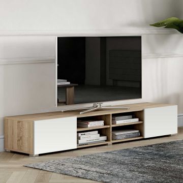 Podium TV-Möbel 185 cm - Eiche/Weiß