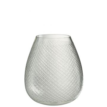 Vase kariert glas transparent large