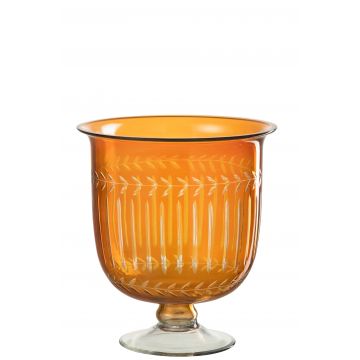 Vase roman fuß glas orange