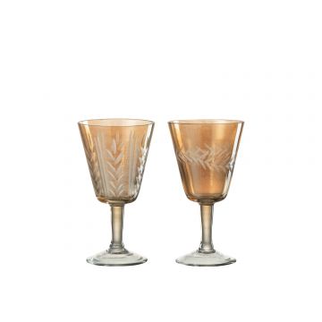 Trinkglas fuß vertikal glas gold 2 sortiert