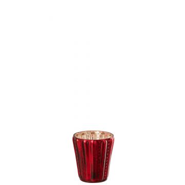 Teelichthalter glas rot