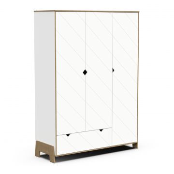 Albizia Kleiderschrank | 137,7 x 50 x 188,1 cm | Weiß