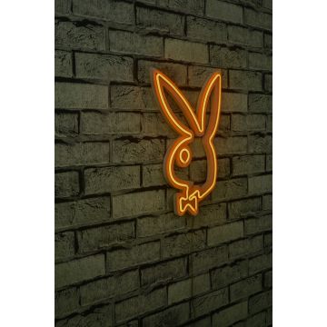 Neonlicht Kaninchen mit Krawatte - Wallity Serie - Gelb