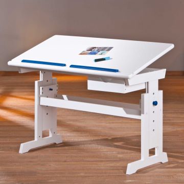 Schreibtisch Dana mit kippbarer Tischplatte - Blau/Rosa