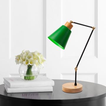 Zeitgenössische grüne Tischlampe | Metallkörper | 14 cm Durchmesser | 52 cm Höhe