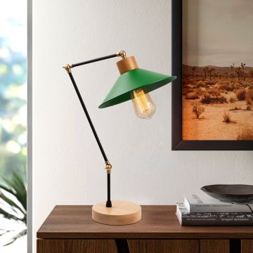 Moderne grüne Tischlampe | Elegantes und zeitgenössisches Design | 24cm Durchmesser, 52cm Höhe