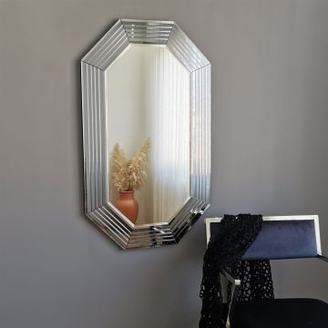 Locelso Spiegel | 60x100cm | Wandmontierbar | Verstellbar | Silber