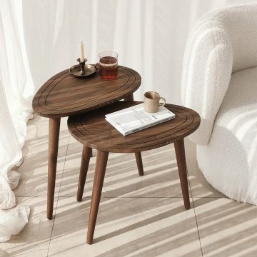 Nisttisch-Set aus Holz | 100% Massivholz | Walnuss-Finish