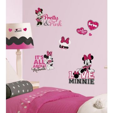 RoomMates Wandsticker - Minnie loves pink