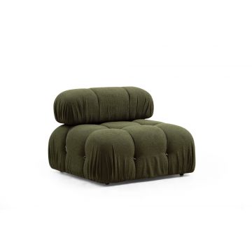 Del Sofa Atelier: 1-Sitz-Sofa | Buchenholz/Rahmen aus Spanplatten | Grünes Polyester
