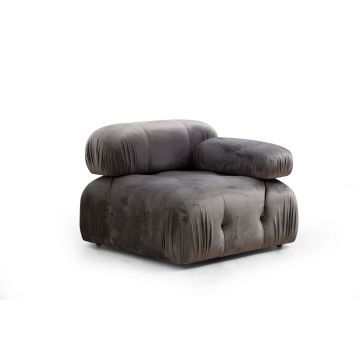 Atelier Del Sofa 1-Sitz-Sofa | Gestell aus Buchenholz/Spanplatte | Stoff grau