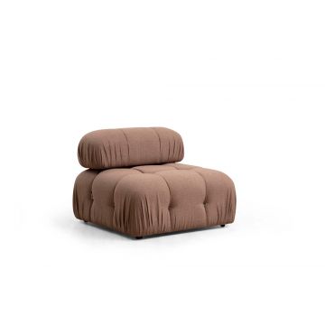 Del Sofa Atelier: 1-Sitz Sofa | Buchenholzrahmen | Brauner Polyesterstoff