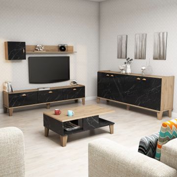 Eiche-Marmor-Wohnzimmermöbel-Set | Woody Fashion | 100% Melamin beschichtet