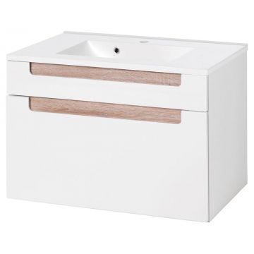 Siena 80cm Waschtischunterschrank - weiß/braun