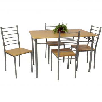Tischset Chiara mit 4 Stühlen 