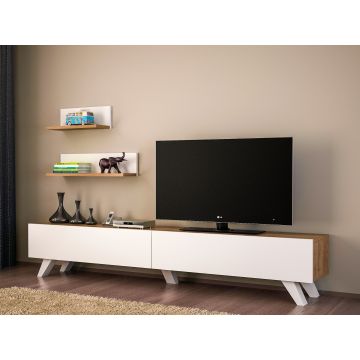 18 mm Holz Art TV-Element | Nussbaum weiß | 100% Melamin beschichtet