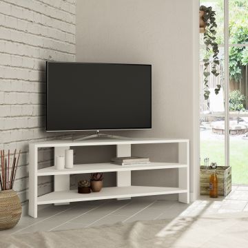 Moderner weißer TV-Ständer | Woody Fashion | 100% Melaminbeschichtung