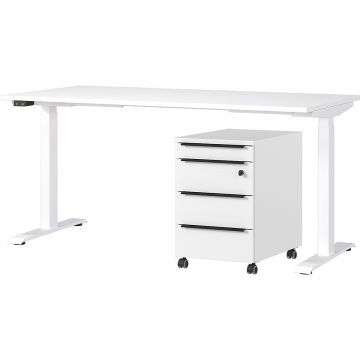 Schreibtisch-Set Hermoso | Schreibtisch und Kommode | Weiß