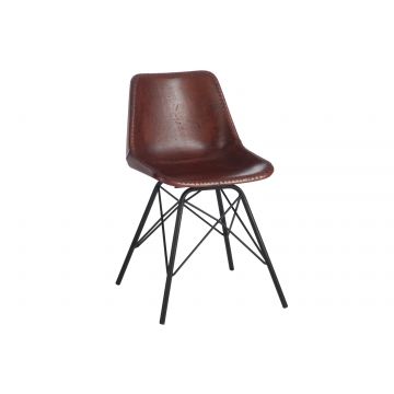 Stuhl loft led/metall dunkel braun/schwarz