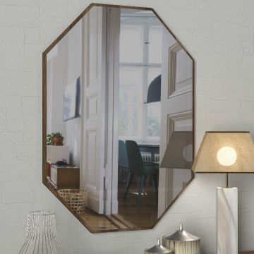 Tera Home Dekorativer Spiegel aus Holz - 45x70 cm - Walnuss