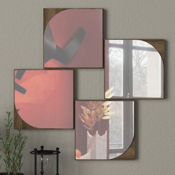 Tera Home Dekorativer Spiegel | 18mm dick | Farbe Walnuss