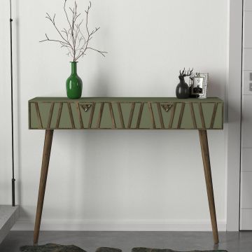 Tera Home Sideboard | 100% Melamin beschichtet | 120 x 89 x 35 cm | Nussbaum Dunkelgrün