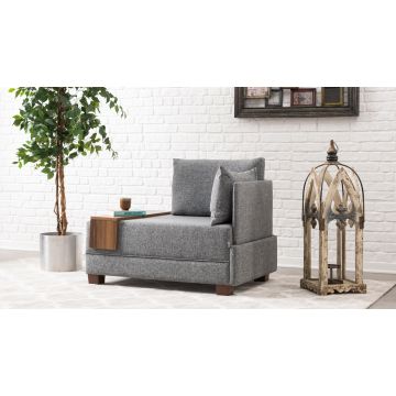 Atelier Del Sofa 1-Sitz Sofa | Holzrahmen | 100% Polyester Stoff | Farbe Grau