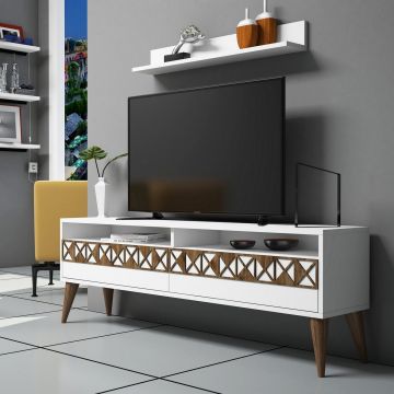 Wood Fashion TV-Element | 100% Melaminbeschichtung | 150x50x30 cm | Weiß