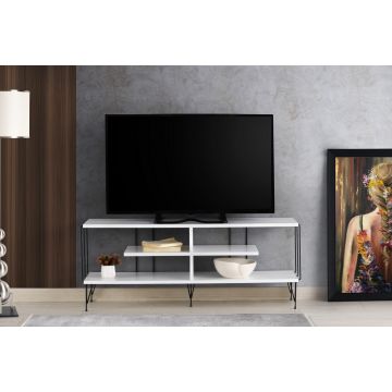 Kalune TV Stand | 18mm dick | Metallbeine | 120cm Breite | Weiß