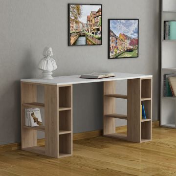 Wooden Fashion Study Desk" | Eiche weiß | 140x75x60 cm