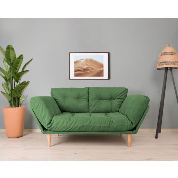 3-Sitzer-Sofa mit Metallgestell und Leinenstoff | Stilvolles Design, bequemes Sitzen und vielseitige Funktion | Grün