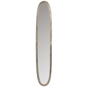 Spiegel oval aluminium/glas antik grau large