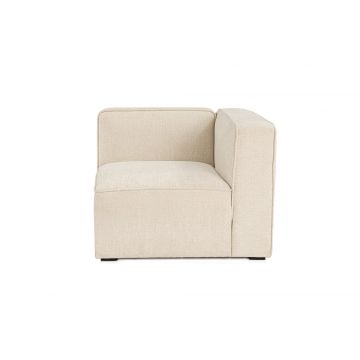 Del Sofa Cremefarbenes 1-Sitz-Sofa mit Gestell aus Buche und Tanne