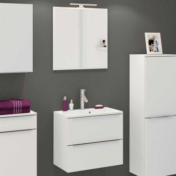Badezimmerkombination Hansen 4 Waschbecken und Spiegel 60cm - weiß